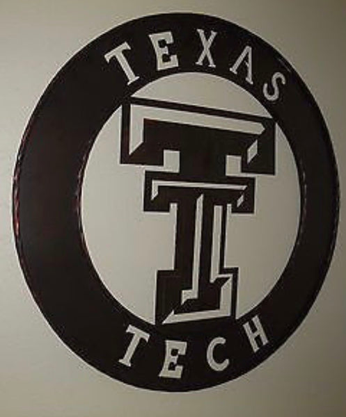 12", 18", 24", 32" TEXAS TECH RUSTIC BRONZE CUSTOM METAL VINTAGE CRAFT WALL ART TEAM SIGN HANDMADETO ORDER