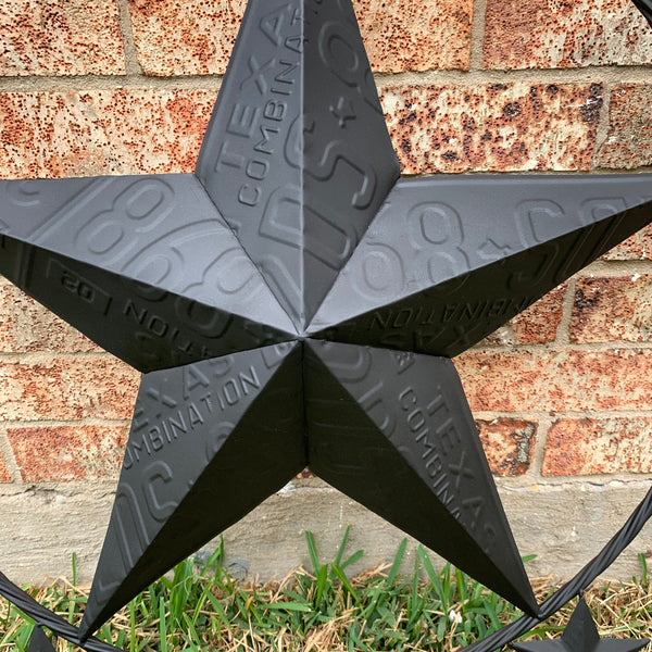 24", 32", 34", 40" TEXAS LICENSE PLATE RUSTIC BLACK BARN STAR METAL WALL WESTERN HOME DECOR RUSTIC TEXAS ART NEW