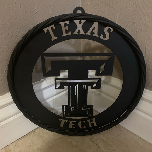 12",18",24",32",36" TEXAS TECH RUSTIC BLACK CUSTOM METAL VINTAGE CRAFT TEAM SIGN HANDMADE TO ORDER