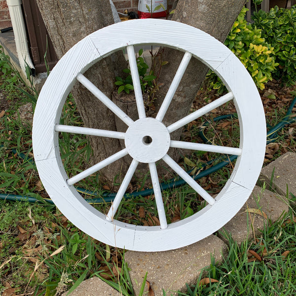 16",24",30" WAGON WHEEL BARN WHITE WOOD WESTERN HOME DECOR RUSTIC NEW