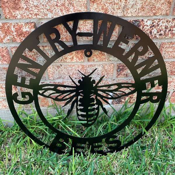 #EH10491 CUSTOM NAME BEE LASERCUT CUSTOM METAL VINTAGE CRAFT SIGN WESTERN HOME DECOR HANDMADE