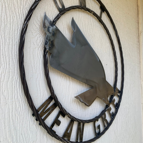 12", 18", 24", 32" UNT MEAN GREEN RAW METAL CUSTOM VINTAGE CRAFT WALL ART TEAM SIGN HANDMADE