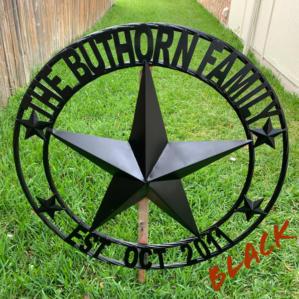 LOPEZ CUSTOM STAR NAME BARN METAL STAR 3d TWISTED ROPE RING WESTERN HOME DECOR RUSTIC  BRONZE HANDMADE 24",32",34",36",40",42",44",46",50"