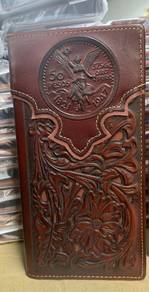 #LG GENUINE LEATHER WESTERN CHECKBOOK MEN'S WALLET WESTERN FASHION--FREE SHIPPING