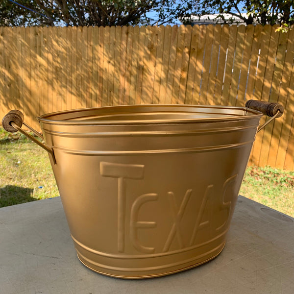 18" TEXAS GOLDEN COPPER METAL OVAL TUB WESTERN HOME DECOR METAL ART NEW #EH10391