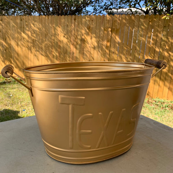 18" TEXAS GOLDEN COPPER OVAL TUB WESTERN HOME DECOR METAL ART--BRAND NEW