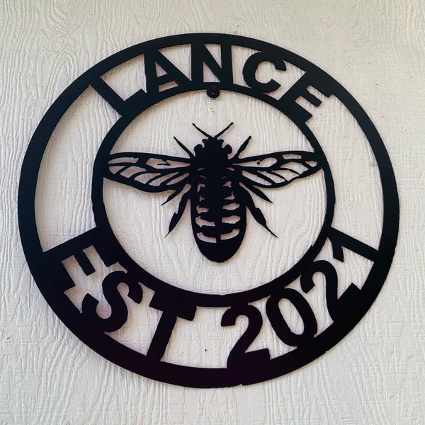 #EH10491 CUSTOM NAME BEE LASERCUT CUSTOM METAL VINTAGE CRAFT SIGN WESTERN HOME DECOR HANDMADE