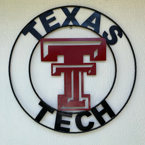 TEXAS TECH CUSTOM METAL VINTAGE CRAFT SIGN WESTERN HOME DECOR HANDMADE 12",18",24",32",36"