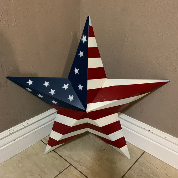 AMERICANA USA FLAG BARN STAR RED WHT BLUE STAR HANDMADE 9",12",16",24",30",34",36"