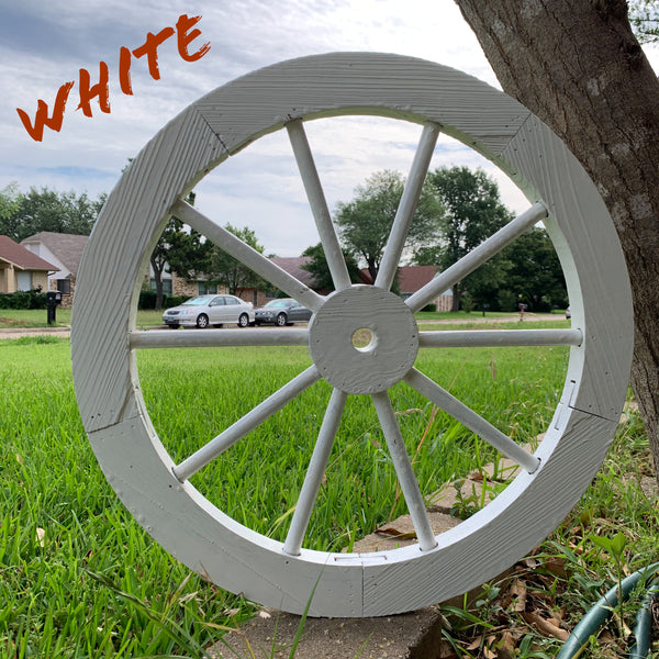 16",24",30" WAGON WHEEL BARN WHITE WOOD WESTERN HOME DECOR RUSTIC NEW