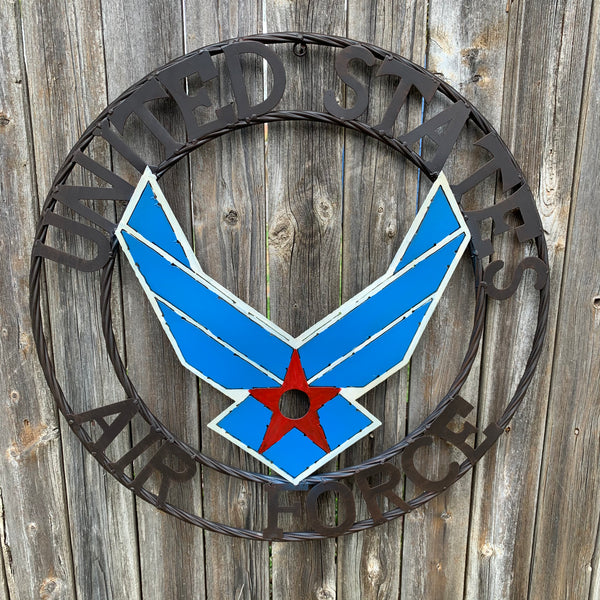 24" US AIR FORCE MILITARY CUSTOM VINTAGE METAL CRAFT WALL ART AIRFORCE WESTERN HOME DECOR HANDMADE