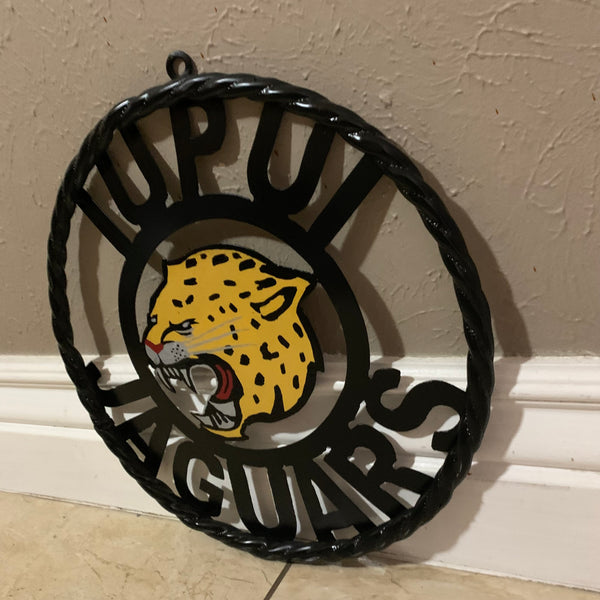 INDIANA IUPUI JAGUARS METAL CUSTOM VINTAGE CRAFT TEAM SIGN HANDMADE