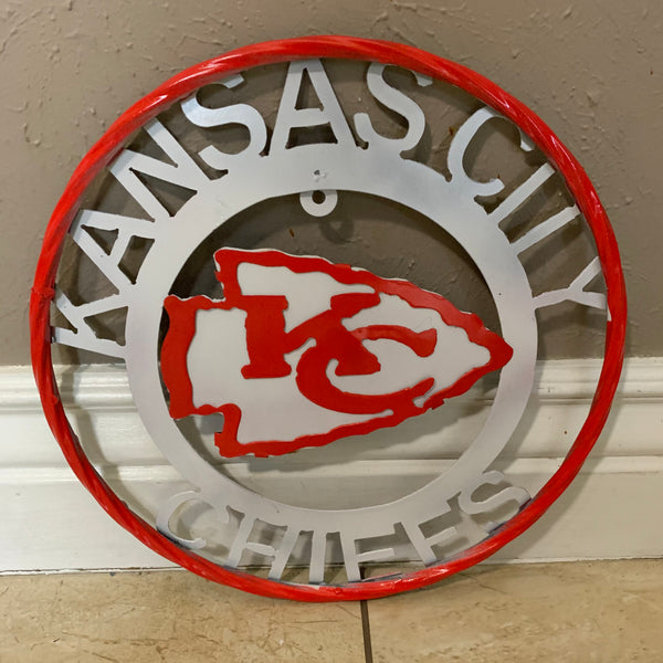 12",18",24",32",36" KANSAS CITY CHIEFS CUSTOM METAL VINTAGE CRAFT SIGN TEAM WESTERN HOME DECOR HANDMADE