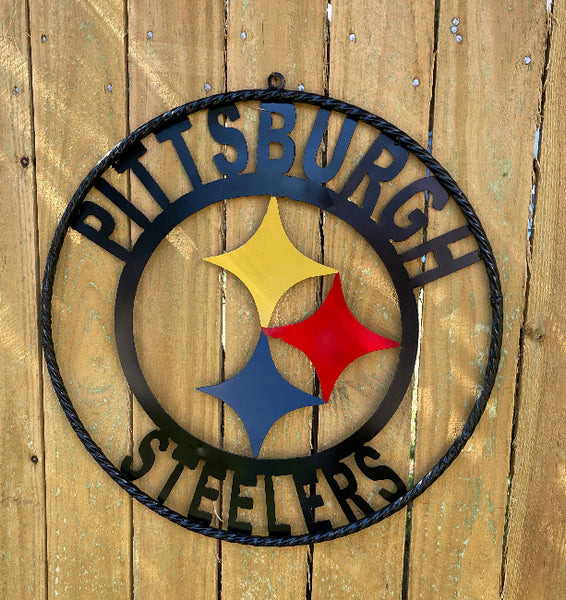 PITTSBURGH CUSTOM METAL VINTAGE CRAFT SIGN TEAM HANDMADE