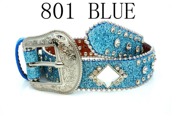 WS _ 801 BLUE KIDS BELT GENUINE LEATHER WESTERN BELTS FASHION NEW STYLE