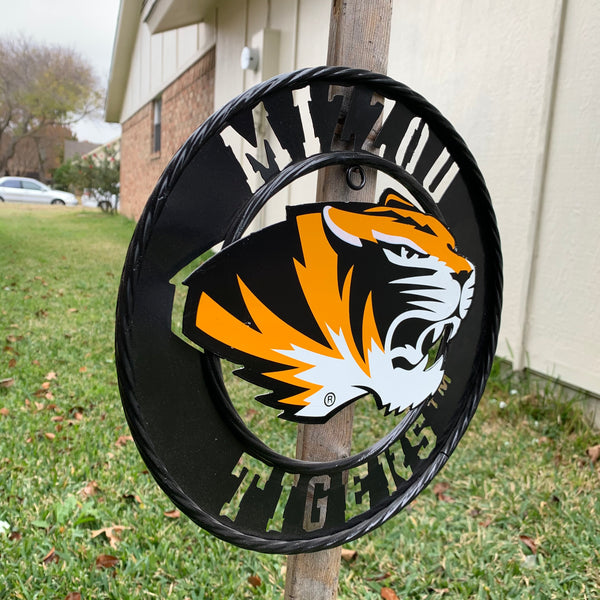 MIZZOU TIGERS MISSOURI CUSTOM METAL VINTAGE CRAFT TEAM DISC WIDE BAND RING SIGN HANDMADE 12",18",24",32"