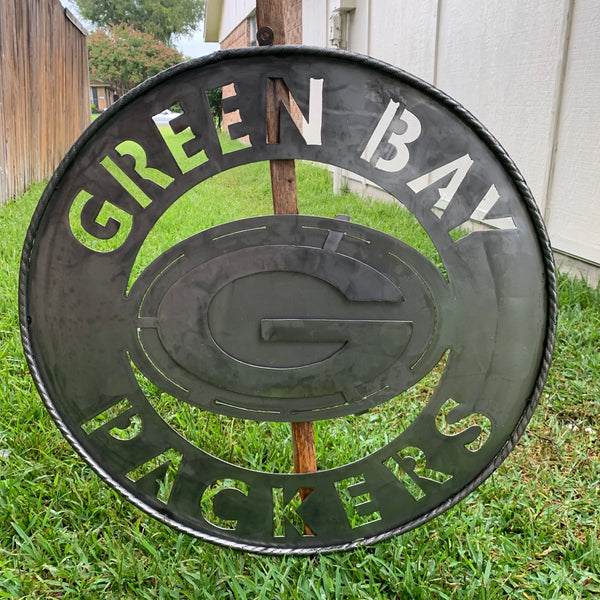 12",18",24",32",36" RAW METAL GREEN BAY PACKERS DISC CUSTOM METAL VINTAGE CRAFT TEAM SPORTS SIGN HANDMADE