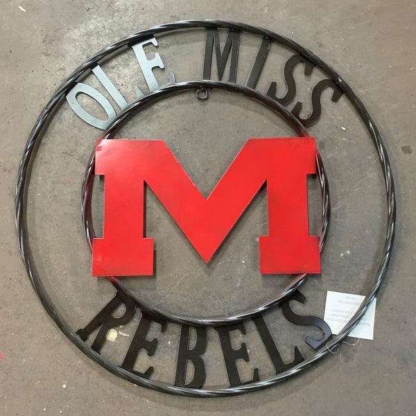 12", 18", 24", 32" OLE MISS REBELS MISSISSIPPI CUSTOM METAL TEAM VINTAGE SIGN