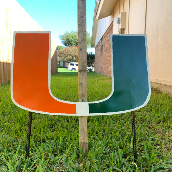 24"x15" MIAMI HURRICANES CUSTOM METAL VINTAGE CRAFT SIGN WESTERN HOME DECOR HANDMADE LASER CUT