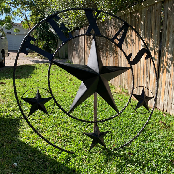 TEXAS GIANT BLACK LONE STAR METAL ART WESTERN HOME DECOR VINTAGE RUSTIC BRONZE COPPER 60", 5 FOOT, 72" 6 FOOT