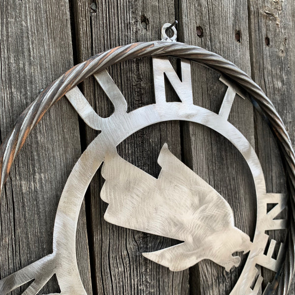 12", 18", 24", 32" UNT MEAN GREEN RAW METAL CUSTOM VINTAGE CRAFT WALL ART TEAM SIGN HANDMADE