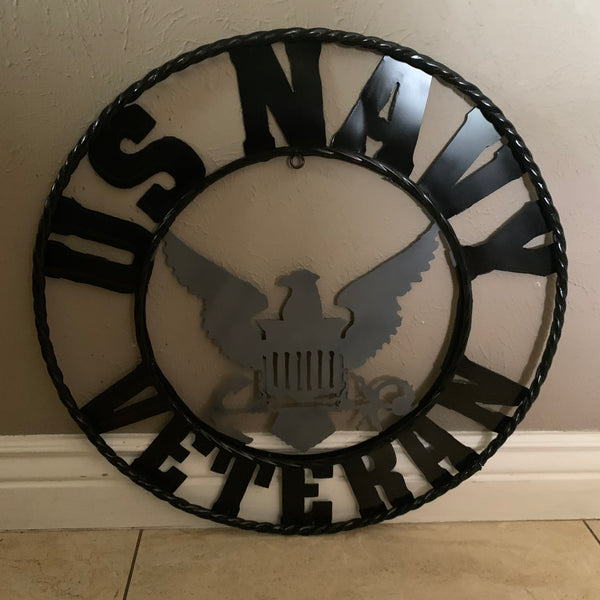 18",24",36" US NAVY VETERAN CUSTOM NAME SIGN VINTAGE METAL CRAFT ART WESTERN HOME DECOR RUSTIC GREY & BLACK #EH10494