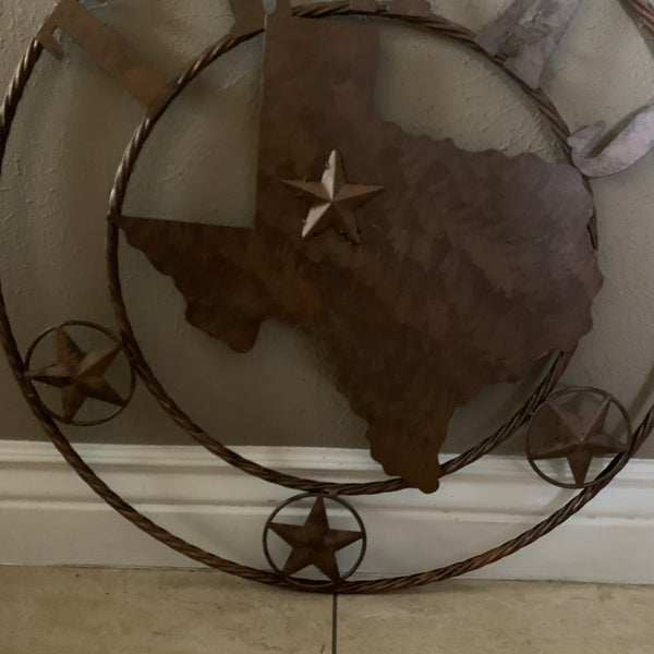 18",24",32",36" State of Texas Map Metal Wall Art Western Home Decor Vintage Rustic Bronze Copper New-#A18008