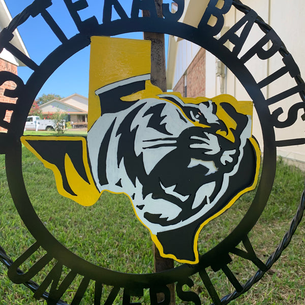 EAST TEXAS BAPTIST UNIVERSITY METAL CUSTOM VINTAGE CRAFT SIGN WALL ART TEAM HANDMADE