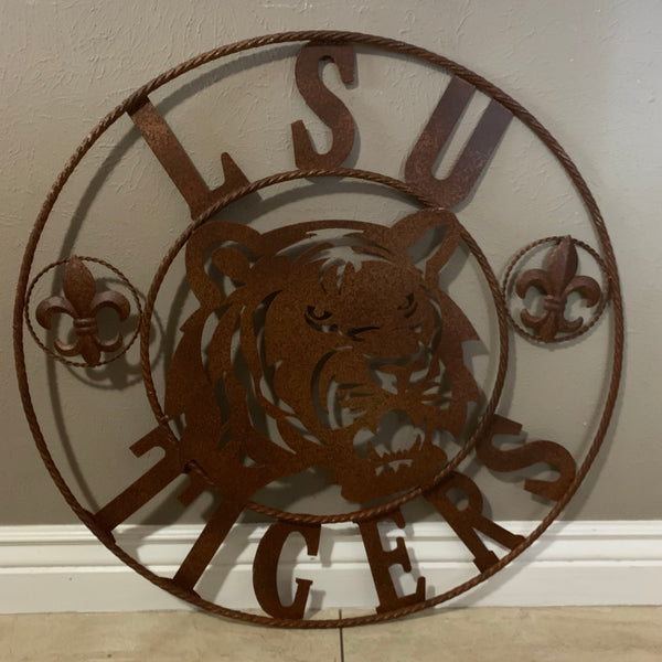 12:,18",24",32",36" LSU TIGERS METAL CUSTOM VINTAGE CRAFT ART SIGN