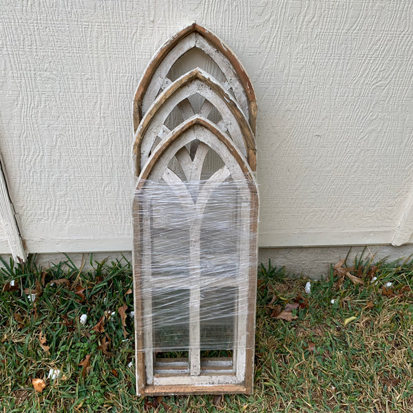 28",32",36" CATHEDRAL WINDOW WOOD 3PCS SET WESTERN HOME DECOR HANDMADE CRAFT NEW #EH11560