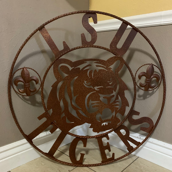 12:,18",24",32",36" LSU TIGERS METAL CUSTOM VINTAGE CRAFT ART SIGN