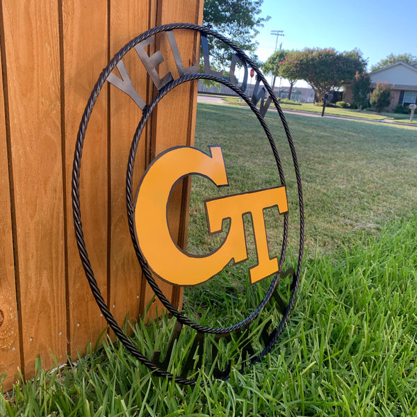 12", 18", 24", 32" GEORGIA TECH YELLOW JACKETS METAL SIGN VINTAGE CUSTOM TEAM ART