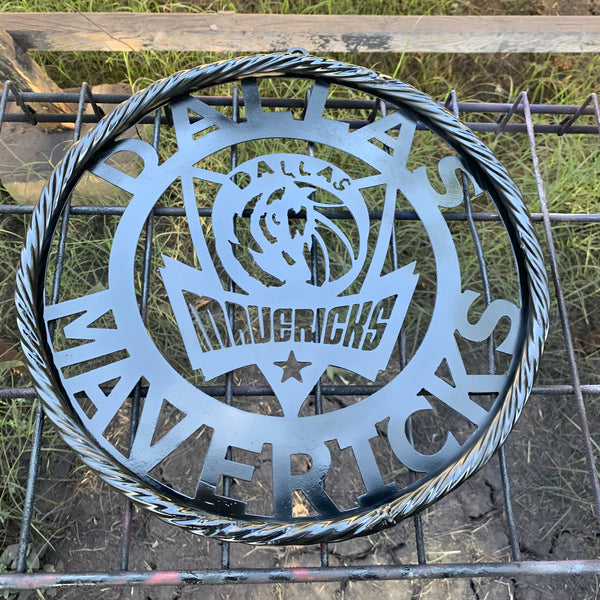 DALLAS MAVERICKS BLACK CUSTOM METAL VINTAGE CRAFT TEAM SPORTS SIGN HANDMADE 12",18",24",36"