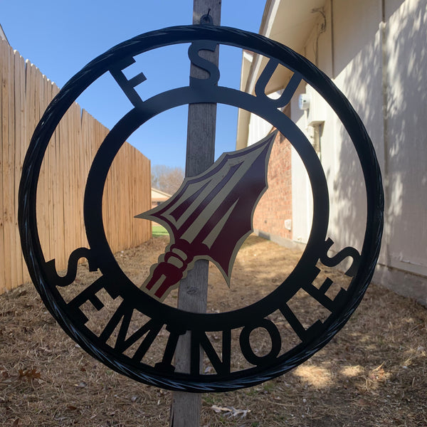 12", 18", 24", 32" FSU SEMINOLES FLORIDA METAL CUSTOM VINTAGE CRAFT TEAM SIGN