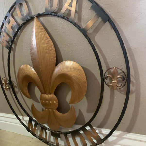 18", 24", 32" 36" WHO DAT NATION FLEUR DE LIS METAL WALL ART WESTERN HOME DECOR NEW