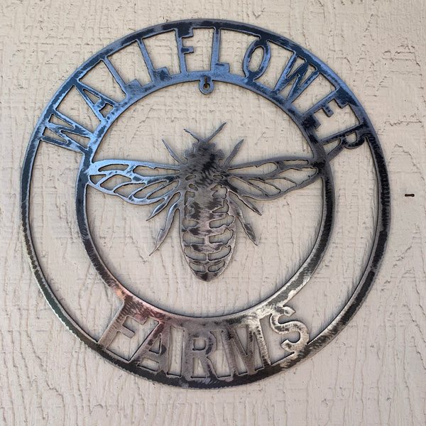 #EH10491 CUSTOM NAME BEE LASERCUT CUSTOM METAL VINTAGE CRAFT SIGN WESTERN HOME DECOR HANDMADE