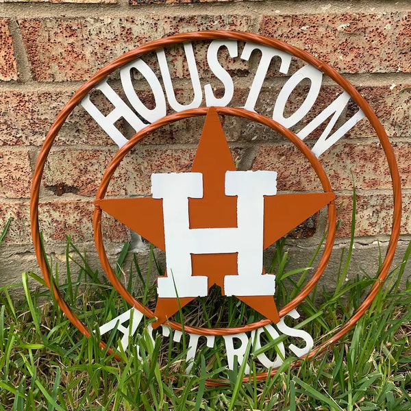 12",18",24",32,36" HOUSTON ASTROS METAL CUSTOM VINTAGE CRAFT TEAM SIGN HANDMADE