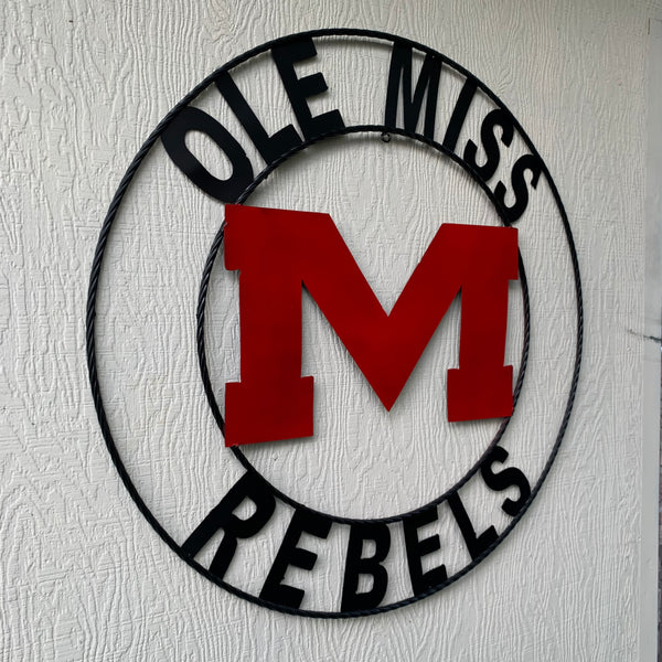 12", 18", 24", 32" OLE MISS REBELS MISSISSIPPI CUSTOM METAL TEAM VINTAGE SIGN