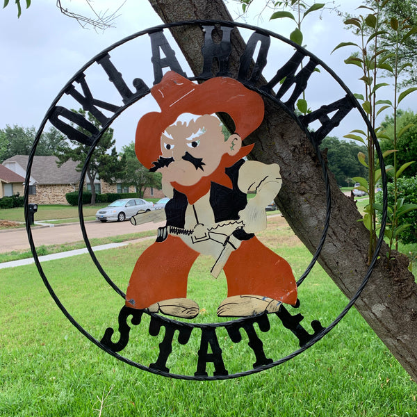 OSU OKLAHOMA STATE COWBOYS CUSTOM METAL VINTAGE CRAFT TEAM SIGN HANDMADE
