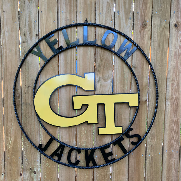 12", 18", 24", 32" GEORGIA TECH YELLOW JACKETS METAL SIGN VINTAGE CUSTOM TEAM ART