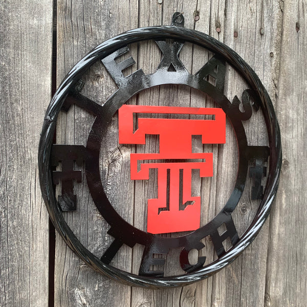 TEXAS TECH CUSTOM METAL VINTAGE CRAFT SIGN WESTERN HOME DECOR HANDMADE 12",18",24",32",36"