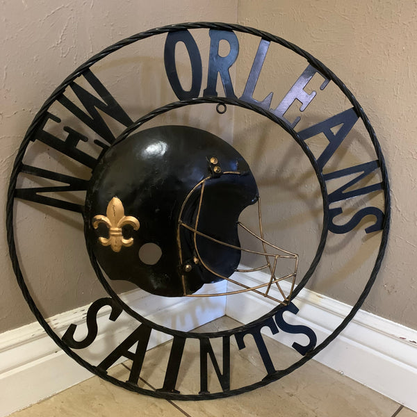 18", 24", 32" NEW ORLEANS SAINTS METAL WALL ART WESTERN HOME DECOR VINTAGE RUSTIC BROWN ART NEW