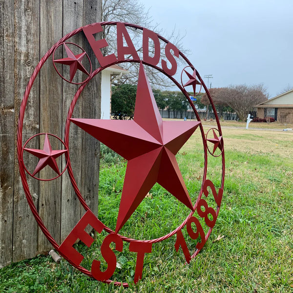 PHILLIPS STYLE YOUR CUSTOM STAR METAL NAME RUSTIC BURGUNDY RED PHILLIPS CUSTOM 3d STAR METAL NAME BARN STAR TWISTED ROPE RING DESIGN METAL WALL ART HOME DECOR ANY SIZE