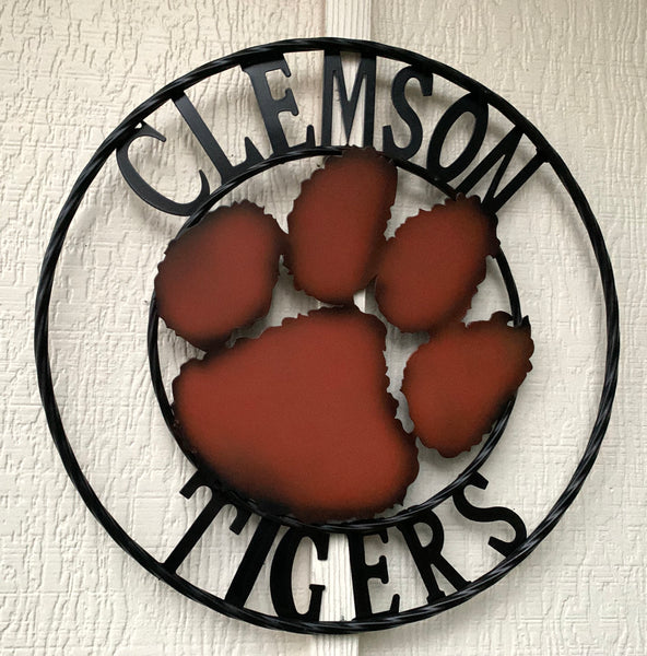 CLEMSON TIGERS CUSTOM METAL VINTAGE CRAFT SIGN WALL ART TEAM SIGN HANDMADE STYLE#1 12", 18", 24", 32"