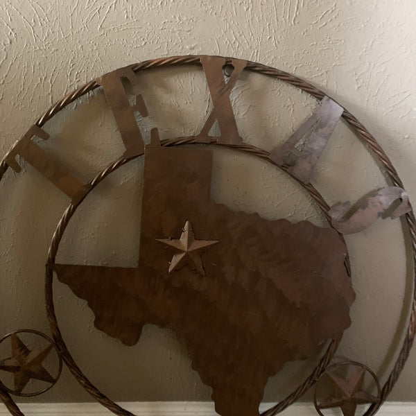 18",24",32",36" State of Texas Map Metal Wall Art Western Home Decor Vintage Rustic Bronze Copper New-#A18008