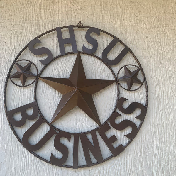 24",32" SHSU SAM HOUSTON BEARKATS BUSINESS RUSTIC BRONZE COPPER METAL CUSTOM VINTAGE CRAFT RUSTIC BLACK TEAM STAR HANDMADE