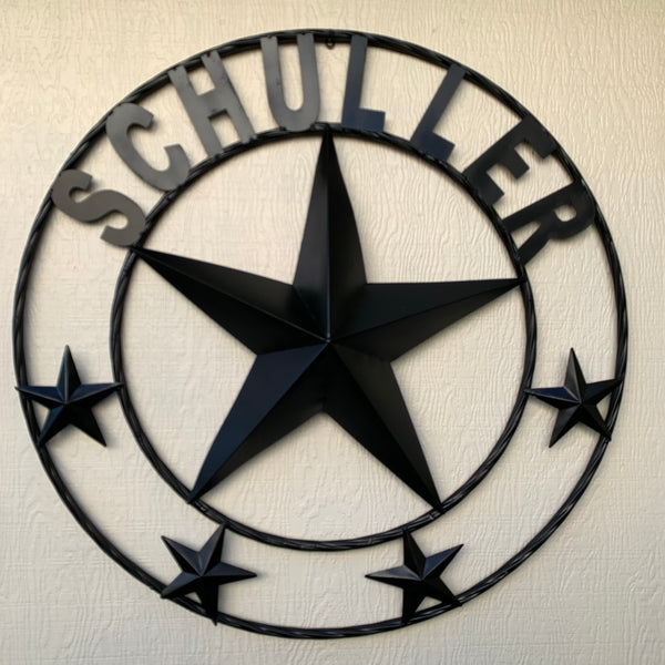 KOLET FAMILY STYLE YOUR CUSTOM FAMILY NAME STAR METAL BARN STAR ROPE RING KOLET FAMILY WESTERN HOME DECOR VINTAGE RUSTIC BROWN NEW HANDMADE 24",32",34",36",40",42",44",46",50"