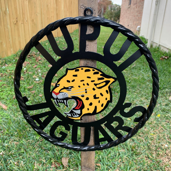 INDIANA IUPUI JAGUARS METAL CUSTOM VINTAGE CRAFT TEAM SIGN HANDMADE