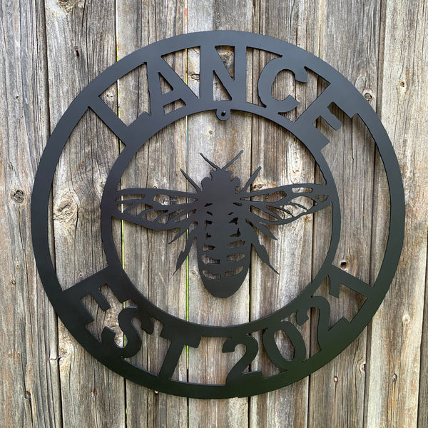 #EH10491 CUSTOM NAME BEE LASERCUT CUSTOM METAL VINTAGE CRAFT SIGN WESTERN HOME DECOR HANDMADE