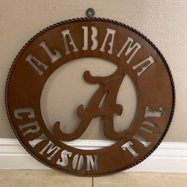 ALABAMA CRIMSON TIDE WIDE BAND RING CUSTOM METAL VINTAGE CRAFT TEAM SIGN HANDMADE